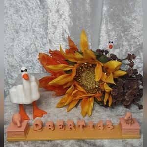 Handmade 3D Printed Duck Flipping The Bird White Orange Gag Gift Funny Joke